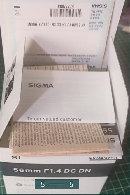 Об'єктив Новий: Sigma 56mm. F1.4 DC DN для FUJIFILM X Mount. Київ - фото 3