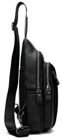 Сумка чоловіча зі шкіри через плече Чорна (Vintage) Київ