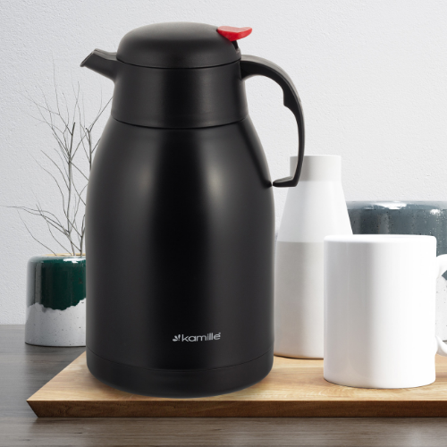 Термос "конференція" 2000мл з пластик.кришкою нержавіюча сталь Конференція KAMILLE 2219 Житомир - фото 3