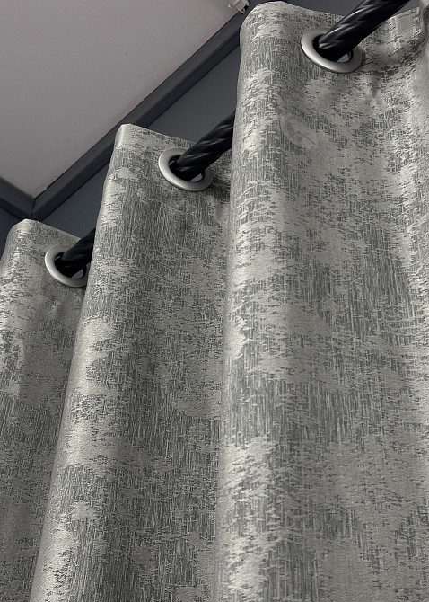 Комплект штор на люверсах VR-Textil Жаккард Sultan XO № 1125ш серый 150х250 см 2 шт (37-0157) Киев - изображение 8