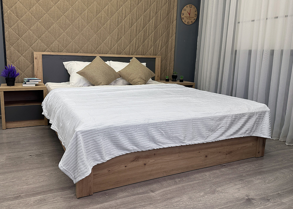 Плед-покривало 155х200 см (+-5см) рельєфний полоска Білий (87-090) Київ - фото 2