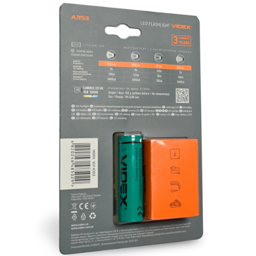 Ліхтарик LED портативний 900Lm 5000К VLF-A353 Videx Житомир - изображение 3