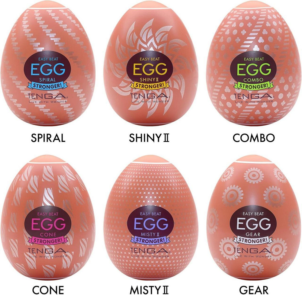Набір мастурбаторів-яєць Tenga Egg Hard Boilded II Pack (6 яєць), щільний TPE, опукла текстура Sex Aura Київ - фото 2