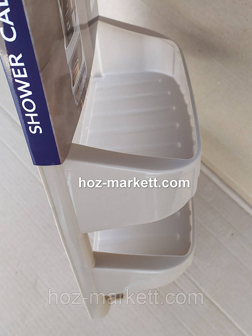 Полиця у ванну навісна настінна біла пластикова пряма 62 см Харків - фото 7