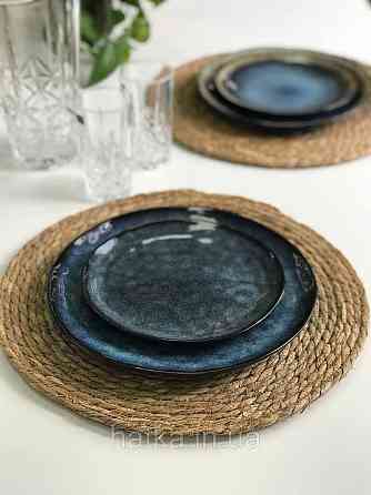 Підтарельник плетений солом'яний "Темна натура" 38 см темний натуральний Київ