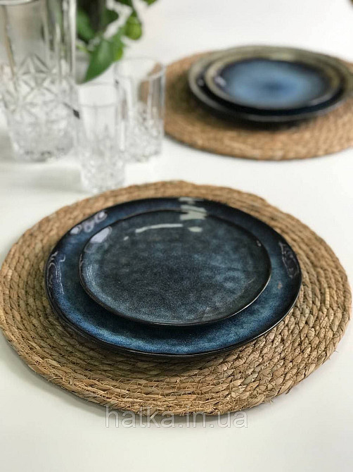 Підтарельник плетений солом'яний "Темна натура" 38 см темний натуральний Київ - фото 1
