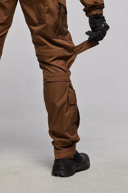 Мужские военные брюки койот рип-стоп, боевые полевые летние брюки с затяжками под коленями Львов - изображение 4