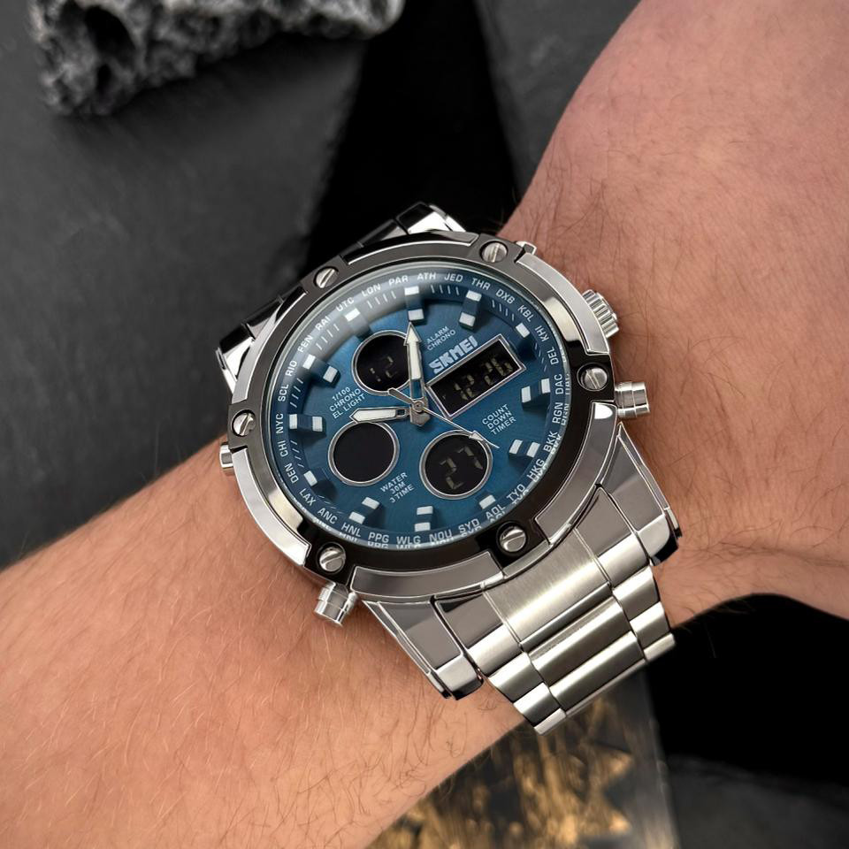 Skmei 1389BU Silver-Black-Blue Киев - изображение 8