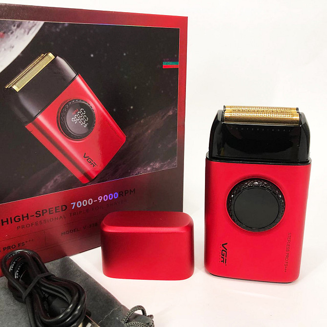 Електробритва VGR V-378 RED шейвер, подвійне лезо + триммер, регулювання потужності GZ-640 7000-9000 RPM Київ - фото 8