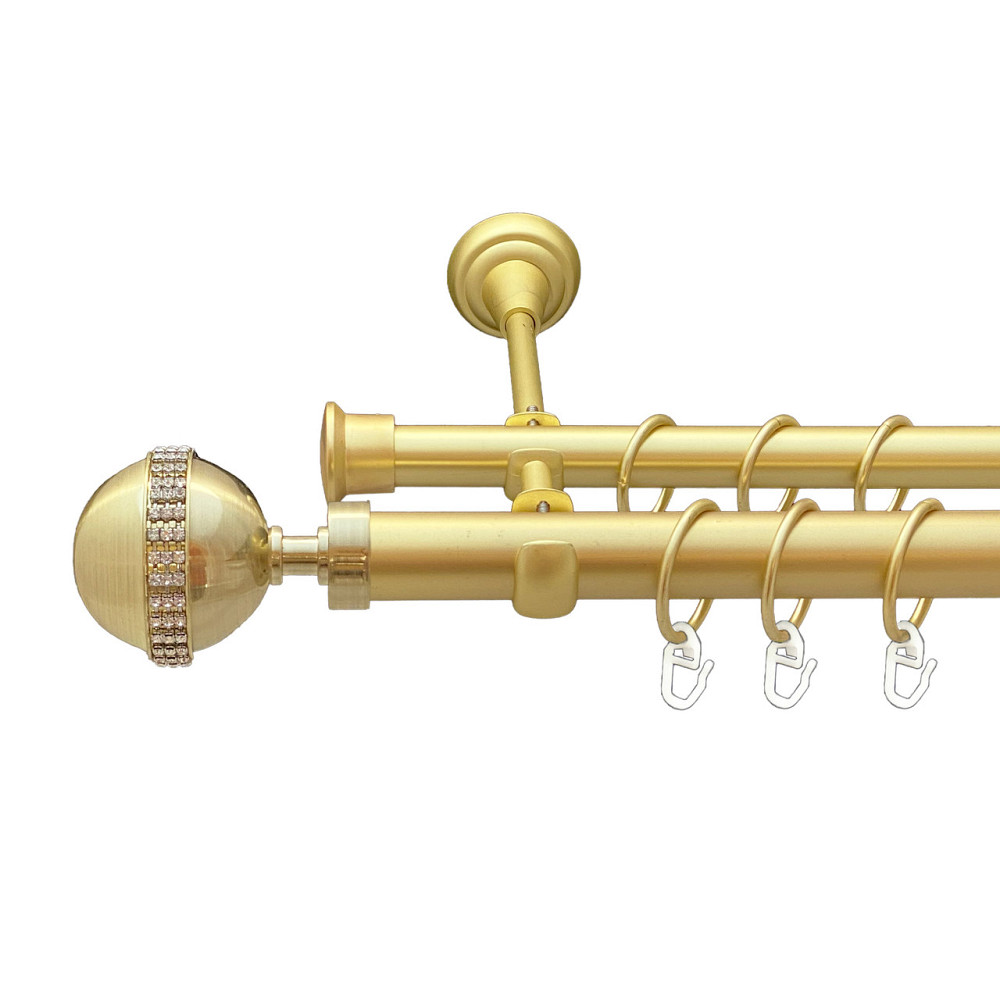 Карниз Orvit Авея металевий дворядний відкритий Золото Матове 25\19 мм 200 см (00-00010664) Львов - изображение 1