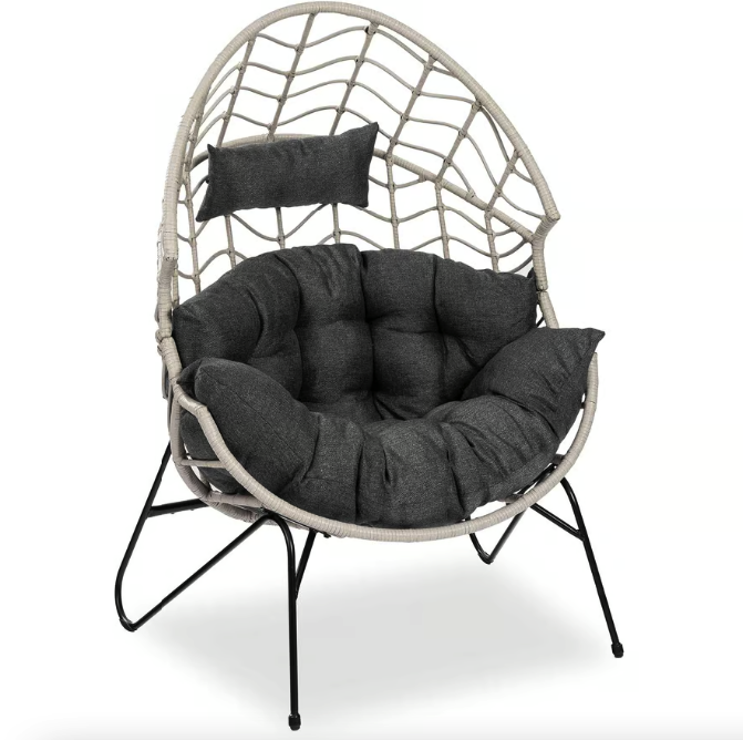 Крісло-кокон ротангове Di Volio Alcamo для відпочинку сірий Киев - изображение 1