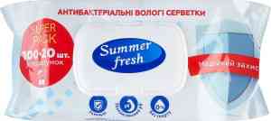 Вологі серветки Summer Fresh антибактеріальна, 120 шт Гостомель