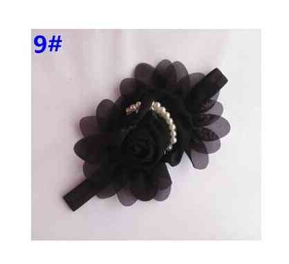 Дитяча чорна пов'язка - окружність 36-50см, розмір квітки 13см Київ