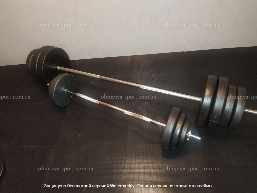 Штанга наборная 200 см + W-образный гриф + Гантели 130 кг Гантели, гири, штанги и диски ударопрочный пластик Киев - изображение 6