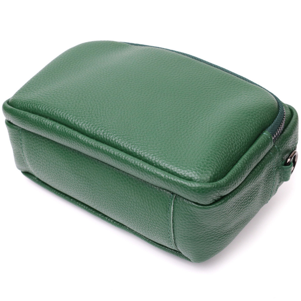 Модная женская сумка кросс-боди из натуральной кожи Vintage 22296 Зеленая Киев - изображение 3