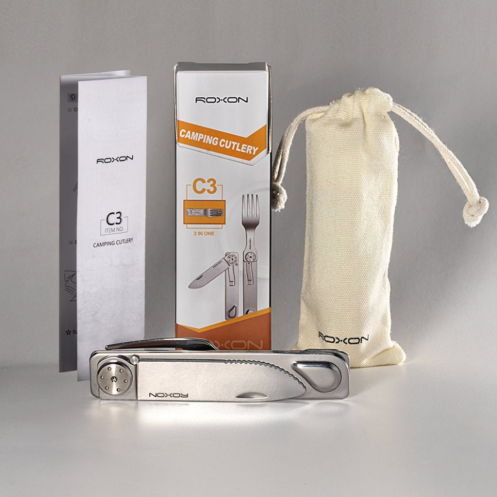Набір столових приладів Roxon C3 2в1 (ніж, виделка), нержавіюча сталь, магнітне з'єднання Київ - фото 8