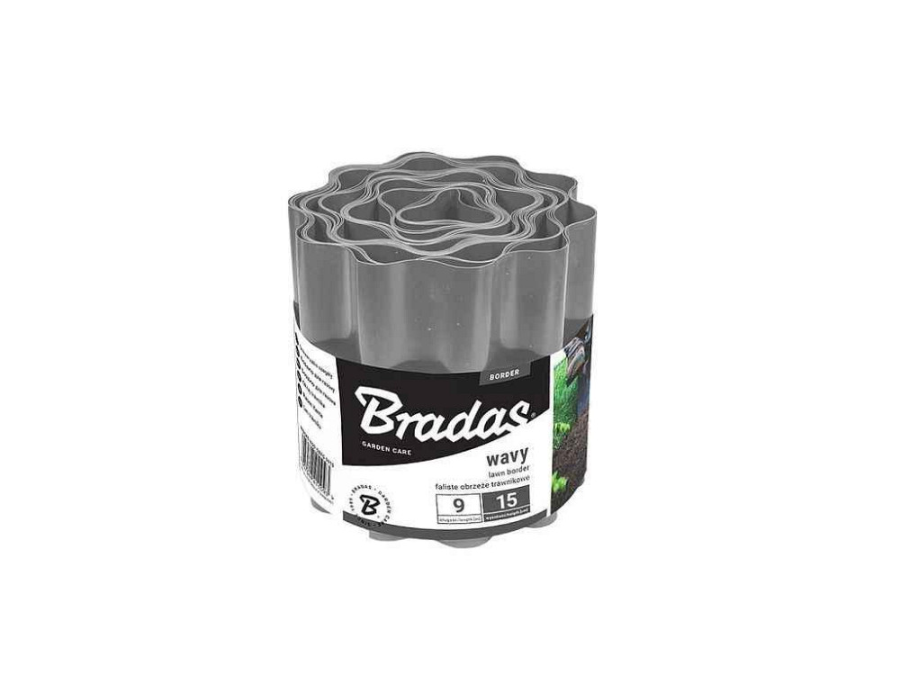 Бордюр газонный пластик волнистый 9мх10см серый, OBFGY 0910 ТМ BRADAS Киев - изображение 1