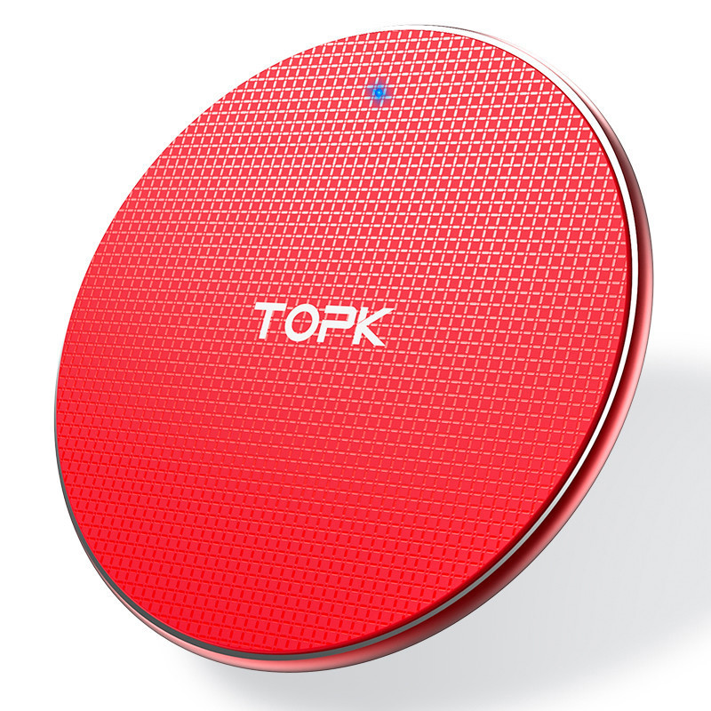 Бездротовий зарядний пристрій Topk Wireless Charger B01W (Червоне) Миколаїв - фото 1