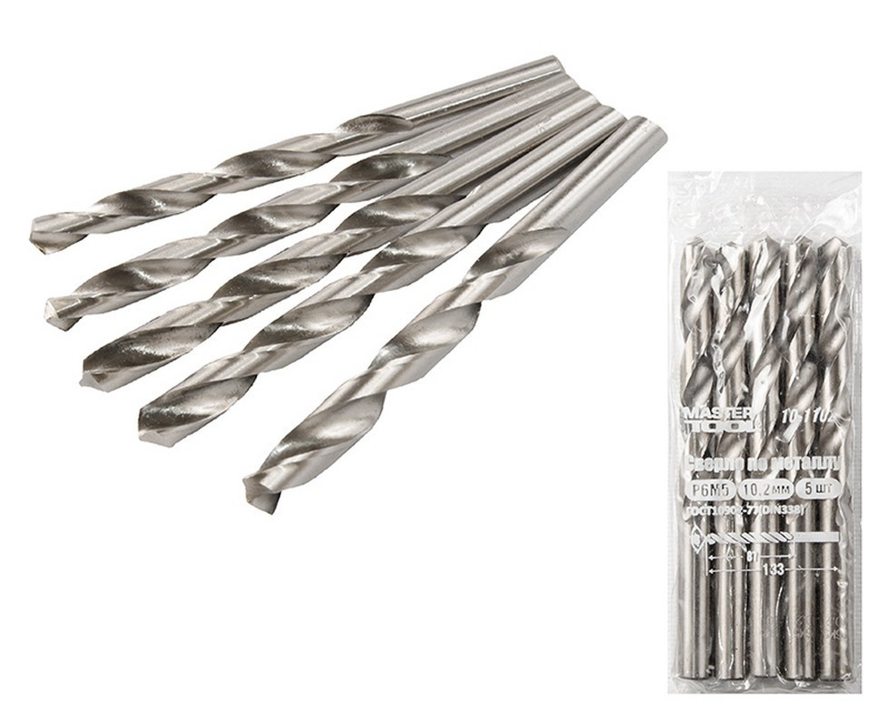 Сверло для металла MASTERTOOL HSS 10,2х133 мм WHITE 10-1102 Ровно - изображение 1