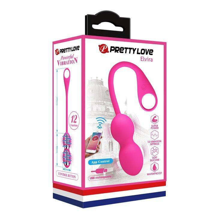 Вагінальні кульки з вібрацією і управлінням з смартфона Pretty Love Elvira, BI-210212hp-1 Sex Aura Київ - фото 10