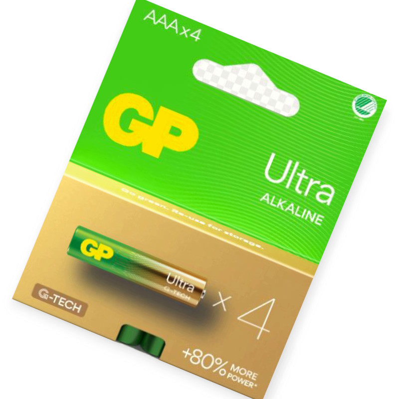 Батарейка AAA лужна 1.5V мініпальчик GP Ultra плюс G-Tech Alkaline 4шт блістер Мукачево - фото 1