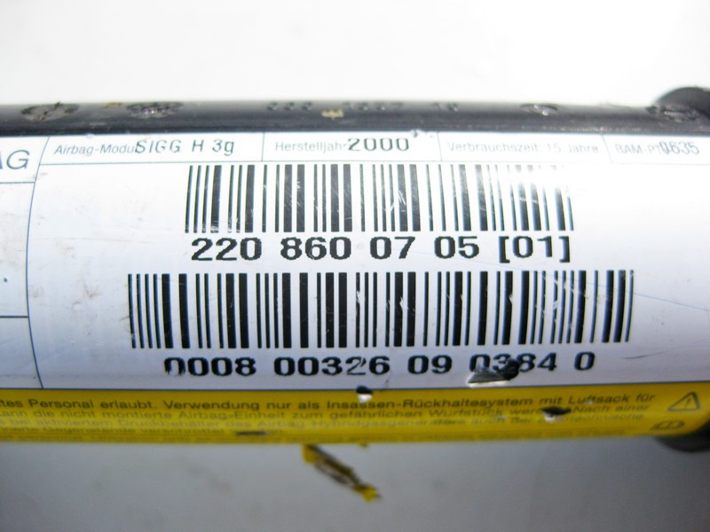 Mercedes-Benz  A2208600705 Ліва стельова подушка безпеки S-Class W220 long Одеса - фото 3