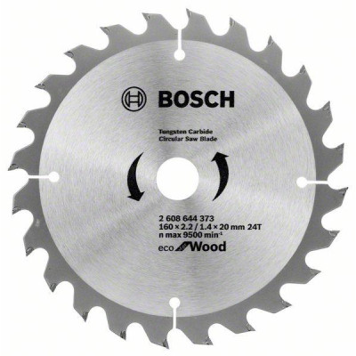 Диск пильний Bosch пиляльний Eco for WO 160x20/16-24T (2.608.644.373) Вінниця - фото 1