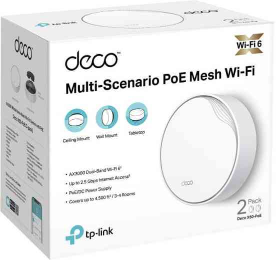 WiFi Mesh система TP-Link Deco X50-PoE (2-pack) white Харків