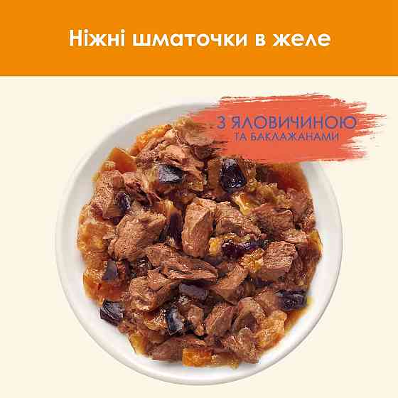 Вологий корм CAT CHOW Adult для дорослих котів, шматочки в желе, з яловичиною та баклажанами, 85 г Київ
