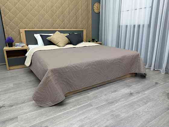 Покрывало двустороннее Decorator Microfiber листья 160х215 см капучино с бежевым (85-080) Киев