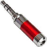 Штекер 3.5 мм стерео, siver, металевий корпус, червоний Полтава - фото 1