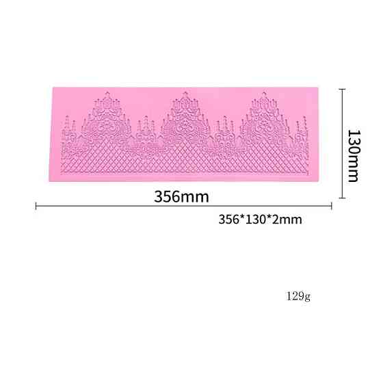 Молд для торта силиконовый Кружево 356 на 130 мм розовый Киев