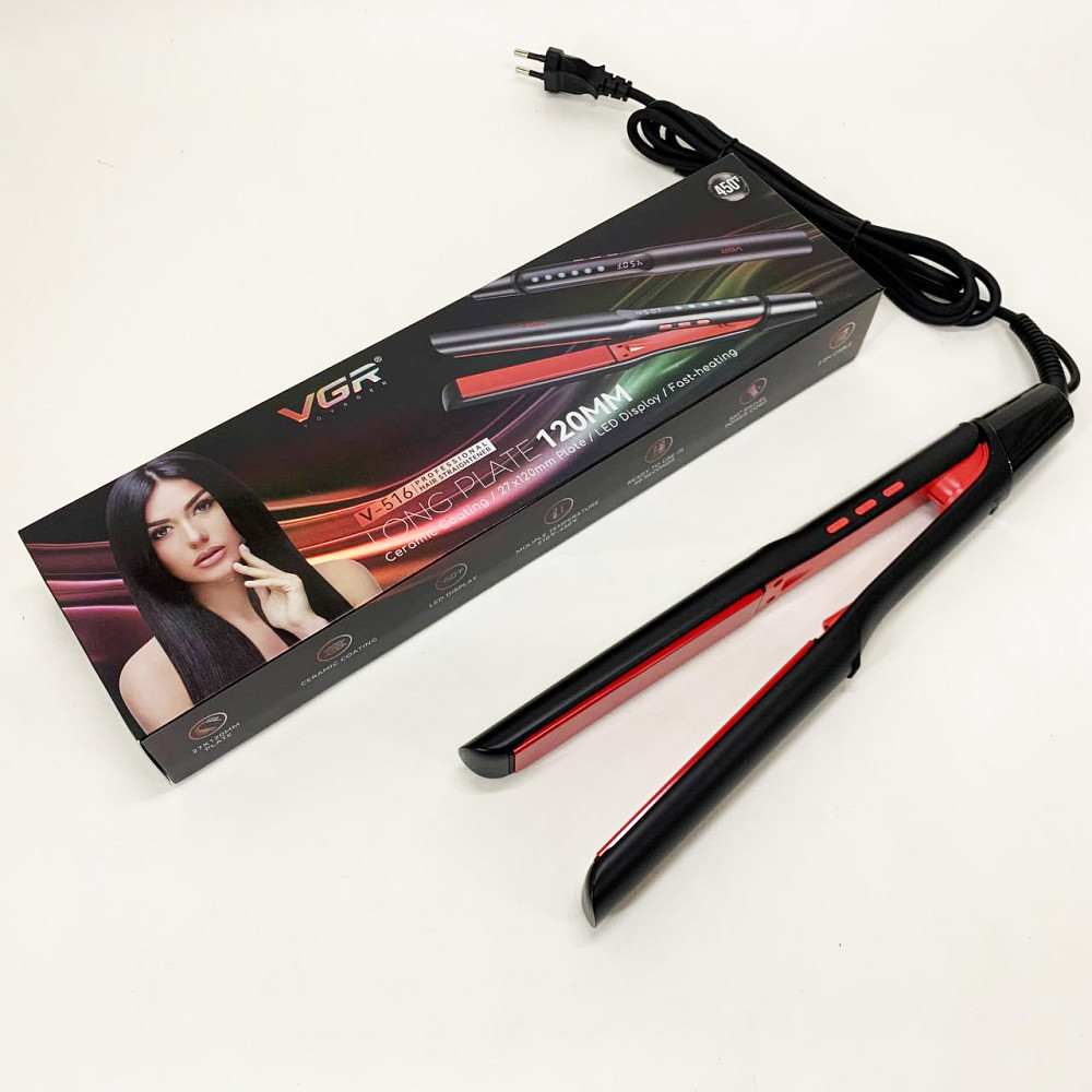 Щипцы гофре для выравнивание волос VGR, Широкий утюжок для выпрямления волос, Выпрямитель утюжок щипцы TQ-18 Львов - изображение 7