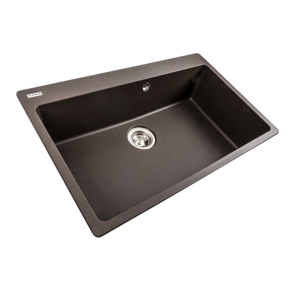 PLATINUM Гранітна мийка для кухні Platinum 7850 Bogema матова Темна скеля Київ - фото 3