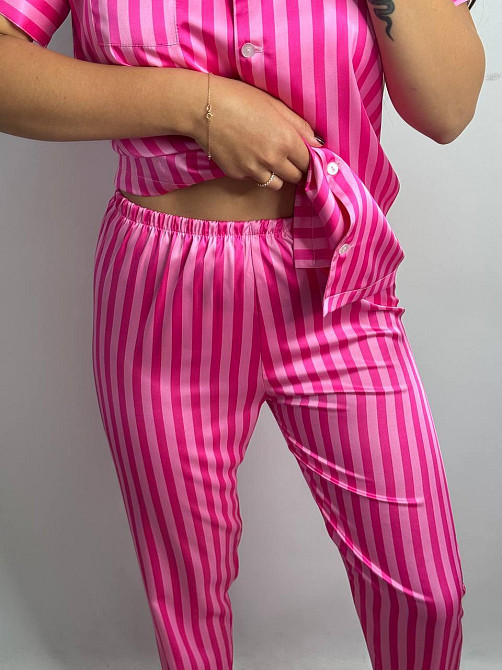 Жіноча піжама сатин Малиновий M-L Харків - фото 3