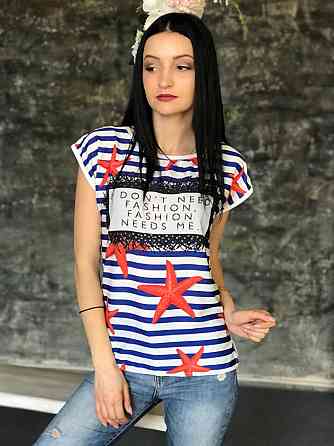 Футболка жіноча в смужку 46 різнобарвний Київ