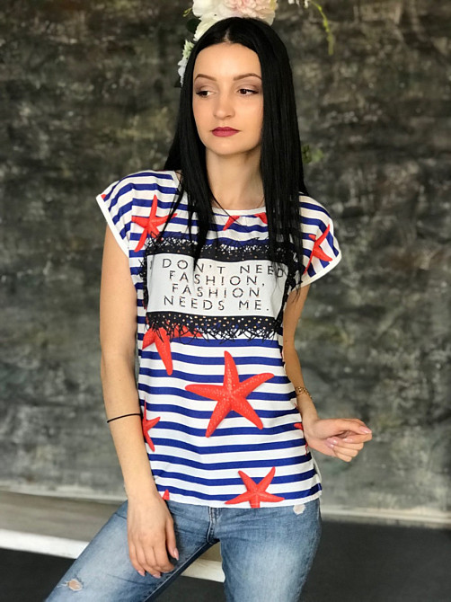 Футболка жіноча в смужку 46 різнобарвний Київ - фото 1