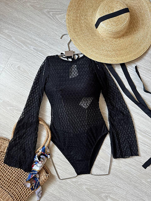 Закритий жіночий купальник із захистом від сонця Чорний, L Харків - фото 1