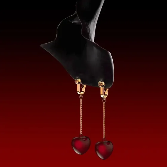Пестисы на соски с колокольчиками в форме вишен UPKO Water Chiming Bells, черно-красные Sex Aura Киев