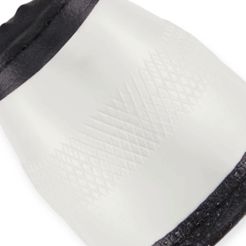 Чехол m кожа (37 - 39 см) черный перфор. вставка, рефленный, один шов, белая основа руля Мукачево - изображение 3