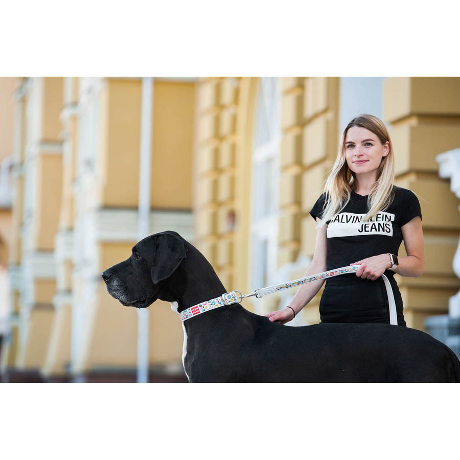 Повідець WAUDOG Design з малюнком "Пончики" (ширина 25 мм, довжина 122 см) білий Коломыя - изображение 4