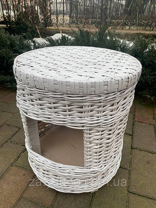 Пуф-корзина для животных белая плетеная Киев - изображение 3