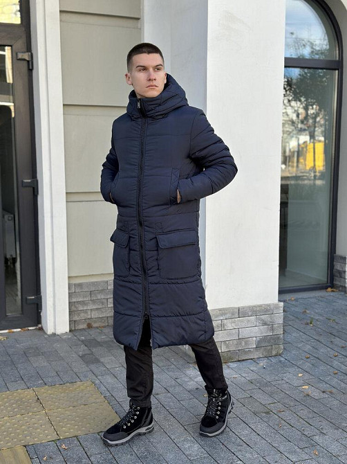 Чоловіча зимова куртка темно-синя Pobedov Tank XL Київ - фото 2