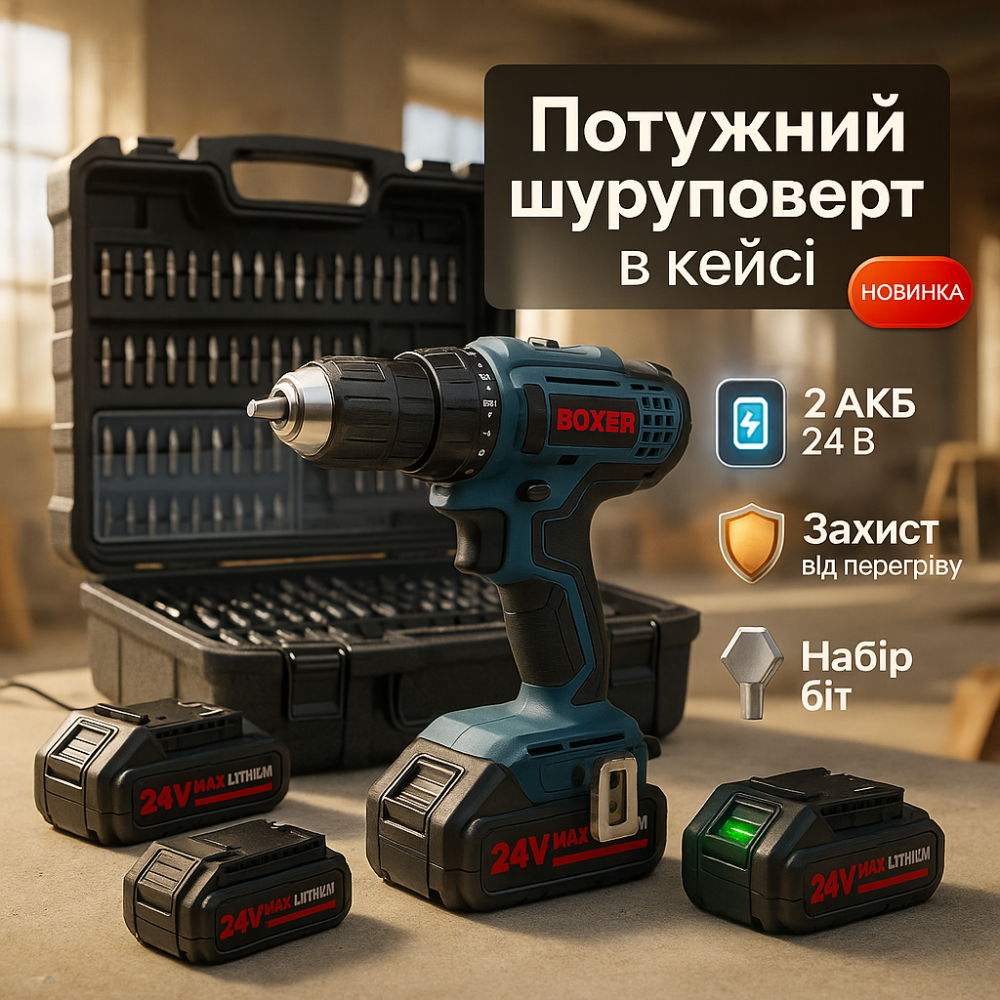 Портативний акумуляторний шуруповерт Boxer SR-004 24В OG-29 Львів - фото 13