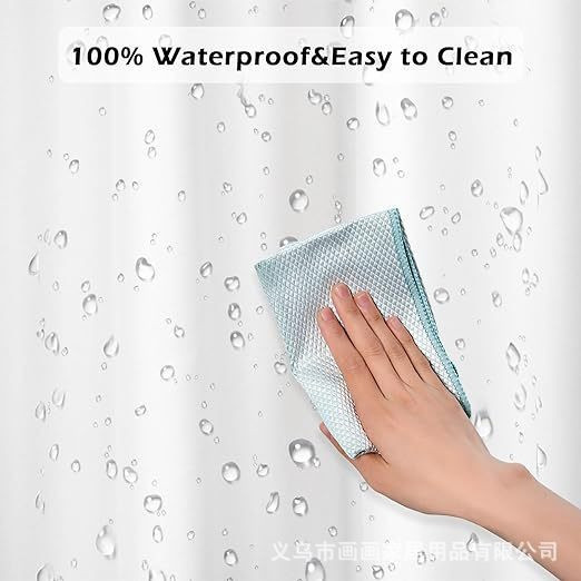 Шторка для ванной и душа 180x180 см водонепроницаемая,штора для душевой и ванной комнаты с крючками, белая Каменец-Подольский - изображение 3