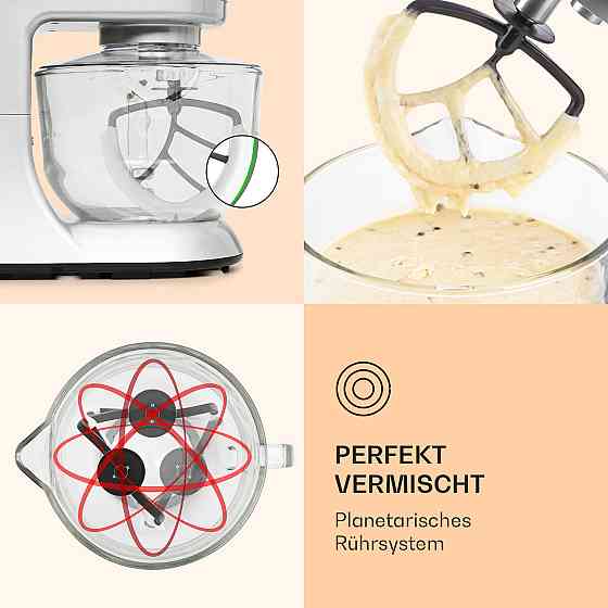 Кухонний комбайн Bella Argentea 2G 1300 Вт, 5 літрів, гак для замішування (Німеччина, читати опис) Рівне