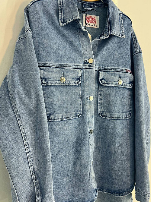 Сорочка жіноча Dicesil 2029 джинсова оверсайз широка накладені кишені блакитна, блакитний, XL Київ - фото 15