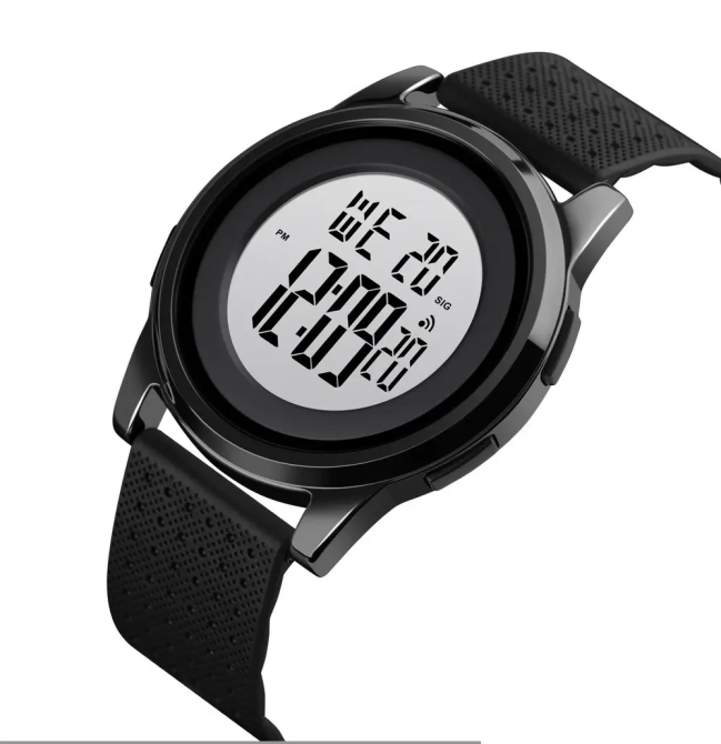 Чоловічий спортивний наручний годинник Skmei 1502 (Чорний з білим циферблатом) Вінниця - фото 2