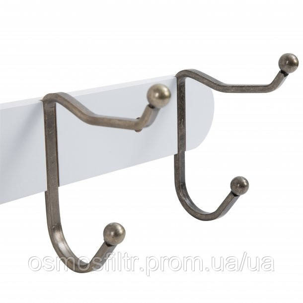 Планка Axentia МДФ с 3мя железными крючками белая (130860) Киев - изображение 2