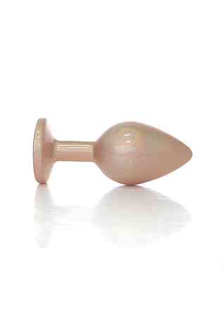 Анальна металева пробка Plug-Jewellery  Pearl Gold PLUG- Clear M Sex Aura Київ